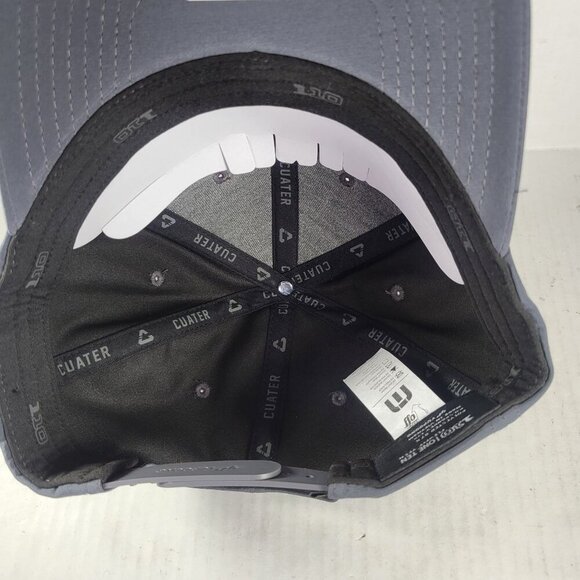 Cuater Grey Flexfit 110 Yellow Embroidered Adjustable Golf Baseball Hat - Picture 4 of 5